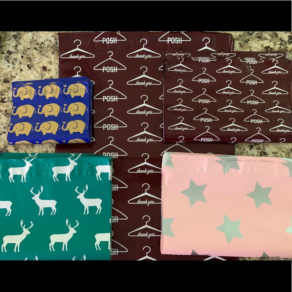 Poly Mailers, 50 bags.PM Lg.& Sm.,deer,stars,etc
